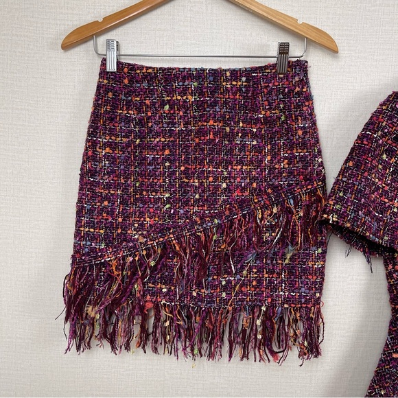 Zara Women Multicolored Tweed Peplum Set size XS - Picture 7 of 12